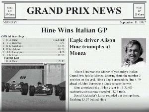 Grand Prix News - Hine Wins Italian GP
